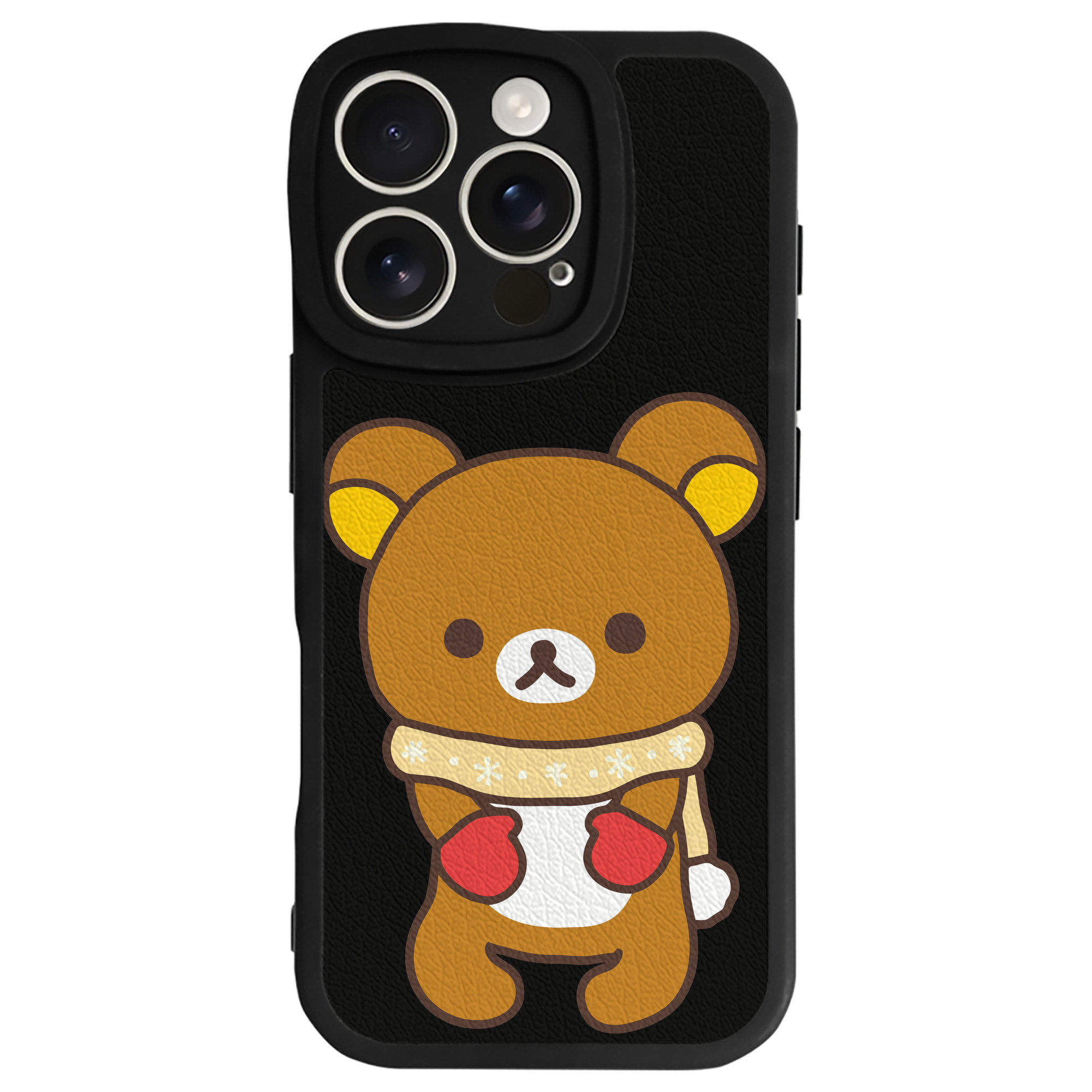 （画像用） リラックマ リラックマ キイロイトリ Rilakkuma Korilakkuma Kiiroitori 【iPhone 16シリーズ対応】シリコンスマホケース（レザー調） 材質：シリコン